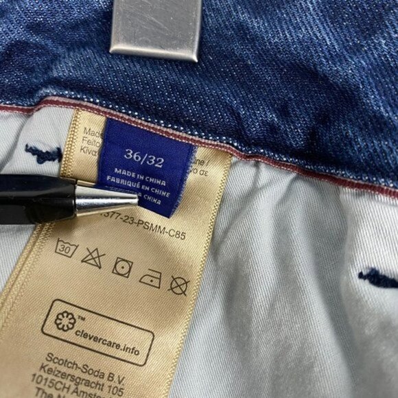 Scotch & Soda The Verve Straight Leg Relaxed Utility Fit embroidered Jeans 36 32 - Picture 6 of 16